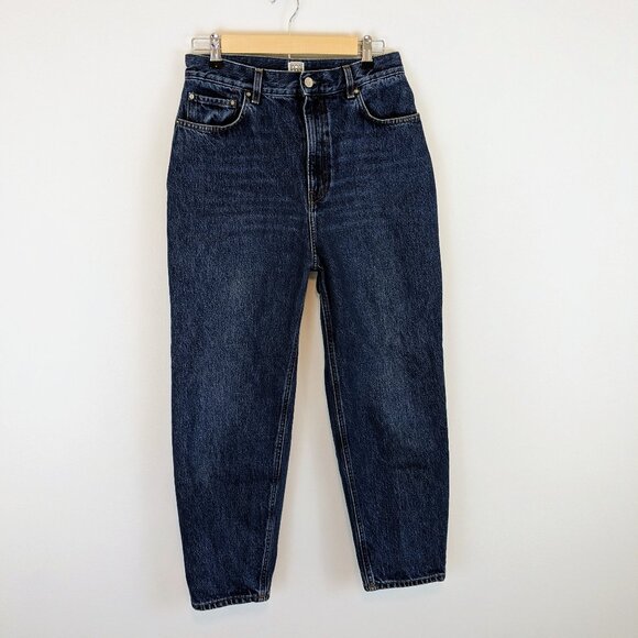 TOTOME Tapered Leg Denim Jeans High Waisted - Picture 4 of 8